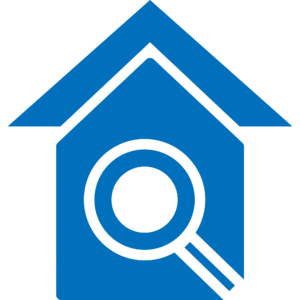 House with magnifying glass icon representing comprehensive home inspection services