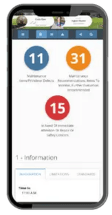 Home inspection report shown on mobile